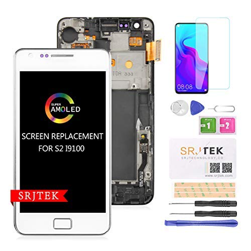 srjtek Ersatz-LCD-Bildschirm für Samsung Galaxy S2 I9100, AMOLED LCD Display Touchscreen Digitizer Assembly für S2 2012 I9100 Teile Kit (weiß) von SRJTEK