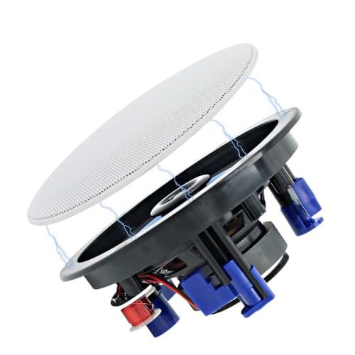 SRKATI Auto-Hochtöner 4 Zoll Unterputz-2-Wege-Stereo-Bluetooth-Lautsprecher mit voller Reichweite für die Wand- und Deckenmontage für feuchte Innen- und Außenbereiche Lautsprecher Horn(HCS418BT-US) von SRKATI