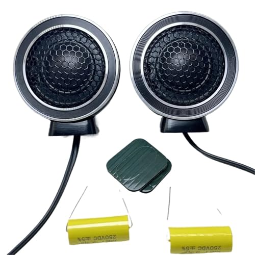 SRKATI Auto-Hochtöner Aluminiumgehäuse, universelles, modifiziertes Audio-Fieber, einfach zu installierendes Hochtöner-HiFi-Stereo-Lautsprecherset mit Kondensator. Lautsprecher Horn von SRKATI