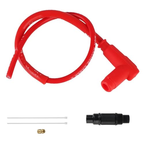 Zündkerzen Lridium Kabel Zündkerze Motorrad Lgnition Spule Universal Für Dirt Bike Racing Go Kart ATV Roller Moto Zündungskabel(90 Angle Red) von SRKATI