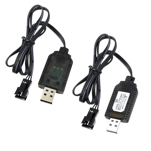 2 Stück RC Ladekabel 7,4V Ladegerät USB Kabel mit SM-3 PIN Stecker, Drohnen, kompatibel mit RC Autos, Quadcopter, ferngesteuerten Spielzeugen, Sicheres Laden mit Überladeschutz und LED-Anzeige 2 Stück RC Ladekabel 7,4V Ladegerät USB Kabel mit SM-3 PIN Stecker, Drohnen, kompatibel mit RC Autos, Quadcopter, ferngesteuerten Spielzeugen, Sicheres Laden mit Überladeschutz und LED-Anzeige von SRLWMYI