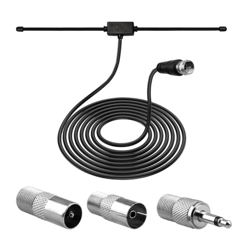 Hochleistungs UKW-Radiowelle Dab antenne mit 3 Meter Verlängerungskabel: Hochempfindlicher Stereo-Empfang für Heimkino Musiksysteme und Audio Receiver AV-Empfänger Stereo-Verstärker HiFi-Receiver von SRLWMYI