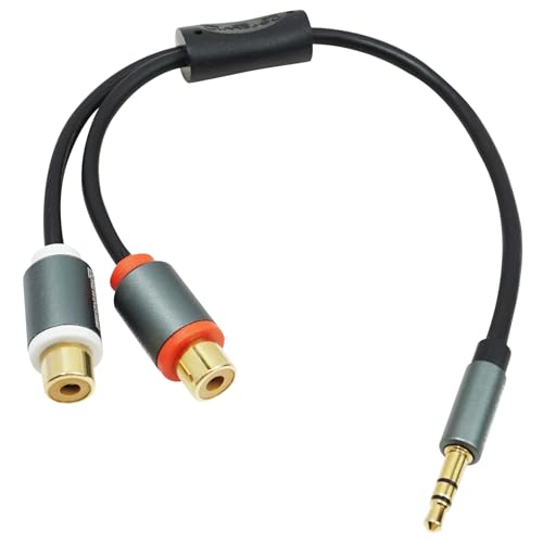 SRLWMYI Stereo Audio Cinch auf Klinke Adapter 3,5mm Klinken Stecker zu 2x RCA Cinch Buchse, Metall, vergoldet, schwarz aux cinch adapter kabel SRLWMYI Stereo Audio Cinch auf Klinke Adapter 3,5mm Klinken Stecker zu 2x RCA Cinch Buchse, Metall, vergoldet, schwarz aux cinch adapter kabel von SRLWMYI