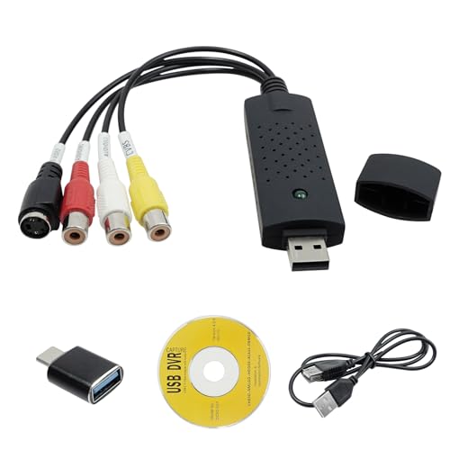 USB 2.0 Audio Video Grabber Konverter, VHS zu Digitalisieren Video Adapter, Support NTSC, PAL, SECAM, USB 2.0 Converter VHS Capture für Windows 2000, XP/Vista/VHS/VCR/DVD Video Grabber von SRLWMYI