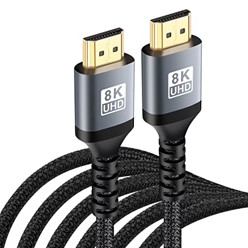 SRMAY 8K HDMI 2.1 Kabel 3meter, Ultra 48Gbps Ethernet High Speed 8K@60Hz,4K@120Hz RTX 3080 DSC For PS5, HDCP 2.2 & 2.3, eARC, Dynamisches HDR, kompatibler für Xbox Serie X/PS5/4/3 von SRMAY