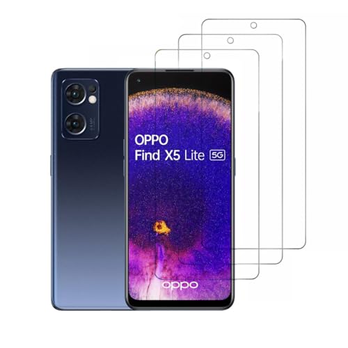 SRSRROP 3 Stück Panzer Schutz Glas für Oppo Find X5 Lite 5G (6.7"), 9H Härte Folie Displayschutz [Anti-Kratzen] [HD Klar][Bläschenfrei] von SRSRROP