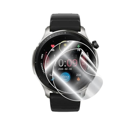 SRSRROP 5 Stück Displayschutz Folie für Ama zfit Balance/Ama zfit GTR 4 (1.5"), Flexible TPU Folie, Anti-Kratzer HD Klar Displayfolie, Selbstheilung von SRSRROP