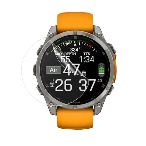 SRSRROP 5 Stück Displayschutz Folie für GRMN Fenix 8 AMOLED 47mm, Flexible TPU Folie, Anti-Kratzer HD Klar Displayfolie, Selbstheilung von SRSRROP