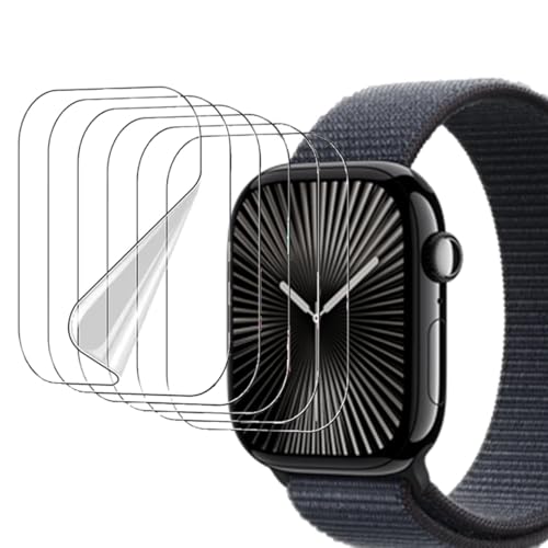 SRSRROP 5 Stück Schutzfolie für Apple Watch Series 10 (42mm), HD Klar, Anti-Kratzer Selbstheilende Flexibler TPU Displayschutz Folie von SRSRROP