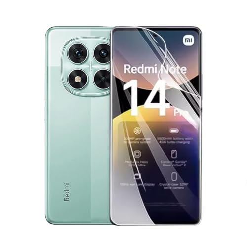 SRSRROP Displayschutzfolie Schutzfolie für Xiaomi Redmi Note 14 Pro 5G (6.67"), 3 Stück Transparente Flexible Hydrogel Folie TPU Film [Anti-Kratzer] [hohe Empfindlichkeit] von SRSRROP