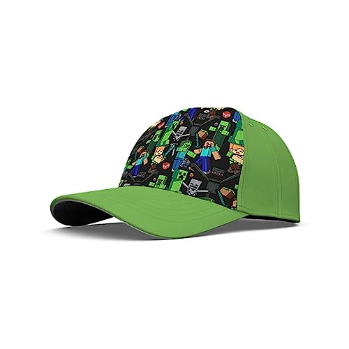 Minecraft Light Green Baseball Cap for Kids, Summer Sun Protection Polyester Hat, Breathable Cap for Kids Gift Sports von SRV Hub