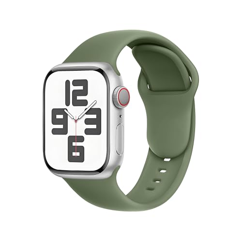 SRena SBC1 Armband für Armband Apple Watch Ultra 2/Ultra/SE/Series 10 9 8 7 6 5 4 (38/40/41/42/44/45/46/49mm)–Sportarmband, Originalstyle–Kompatibel mit allen Modellen,Olivgrün von SRena