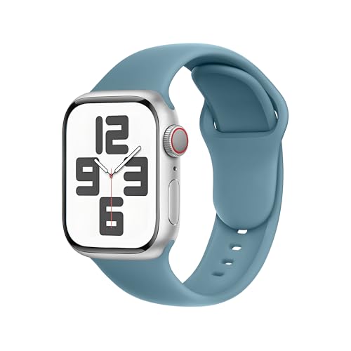 SRena SBC1 Armband für Armband Apple Watch Ultra 2/Ultra/SE/Series 10 9 8 7 6 5 4 (38/40/41/42/44/45/46/49mm)–Sportarmband, Originalstyle–Kompatibel mit allen Modellen,Megalodonblau von SRena