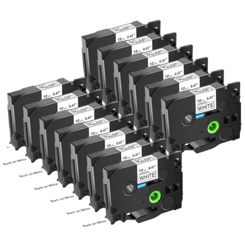 SRxBKC 13 Pack 12mm TZE 231 Multicolor -kompatibles Etikettband Kompatibel mit Verschiedene Etikettiermacher, einschließlich PT H110 -Modell(Black on White) von SRxBKC