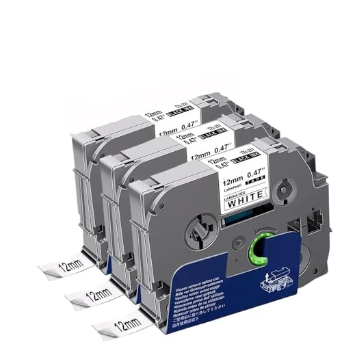 SRxBKC 3 Pack 12mm laminiertes Etikettband Tze231 kompatibel mit Pt H100 von SRxBKC