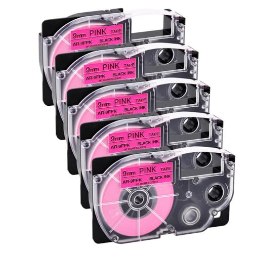 SRxBKC 5 Packfluorescent Pink Compatible 9mm x 8m Etikettbänder Kompatibel mit AR-9FPK funktioniert mit KL-60 KL-60SR KL-C500 KL-P350W Drucker SRxBKC 5 Packfluorescent Pink Compatible 9mm x 8m Etikettbänder Kompatibel mit AR-9FPK funktioniert mit KL-60 KL-60SR KL-C500 KL-P350W Drucker von SRxBKC