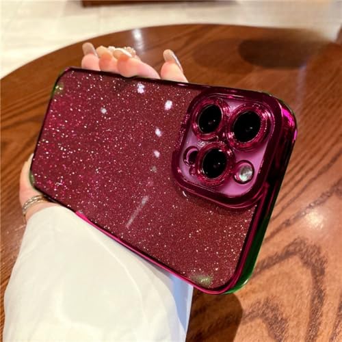 Luxuriöse, gerade Kantenbeschichtung, glitzernde Silikonhülle für iPhone 16 15 14 13 12 11 Pro Max X XR 7 8 Plus SE2022, weiche Paillettenhülle, rot, für iPhone XS Max Luxuriöse, gerade Kantenbeschichtung, glitzernde Silikonhülle für iPhone 16 15 14 13 12 11 Pro Max X XR 7 8 Plus SE2022, weiche Paillettenhülle, rot, für iPhone XS Max von SSASMEU