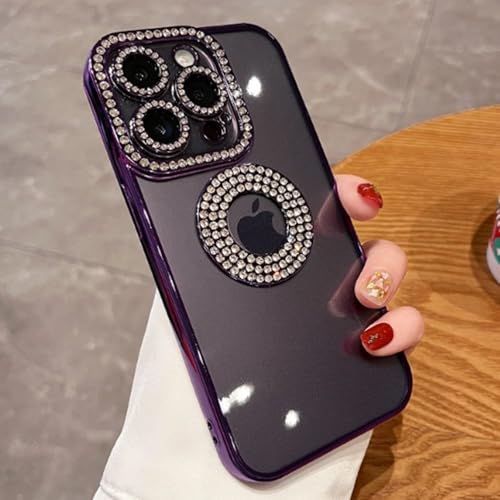 SSASMEU Für iPhone 15 Pro Max Luxus-Plattierungs-Flash-Diamant-Silikon-Telefonhülle für iPhone 11 12 13 14 16Plus Ausgehöhlte Strass-Abdeckung, Lila Beschichtungshülle, Für iPhone 12 SSASMEU Für iPhone 15 Pro Max Luxus-Plattierungs-Flash-Diamant-Silikon-Telefonhülle für iPhone 11 12 13 14 16Plus Ausgehöhlte Strass-Abdeckung, Lila Beschichtungshülle, Für iPhone 12 von SSASMEU
