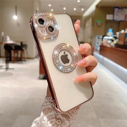 SSASMEU Für iPhone 15 Pro Max Luxus-Plattierungs-Flash-Diamant-Silikon-Telefonhülle für iPhone 11 12 13 14 16Plus Ausgehöhlte Strass-Abdeckung, Pink Plating Case, Für iPhone 11 SSASMEU Für iPhone 15 Pro Max Luxus-Plattierungs-Flash-Diamant-Silikon-Telefonhülle für iPhone 11 12 13 14 16Plus Ausgehöhlte Strass-Abdeckung, Pink Plating Case, Für iPhone 11 von SSASMEU