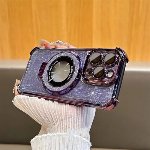 SSASMEU Glitzernde Hülle mit Wasserrippelloch für iPhone 14 15 16 Plus Pro Max 13 Pro Klapphalterabdeckung Hartschale, Lila, Für iPhone 16 SSASMEU Glitzernde Hülle mit Wasserrippelloch für iPhone 14 15 16 Plus Pro Max 13 Pro Klapphalterabdeckung Hartschale, Lila, Für iPhone 16 von SSASMEU