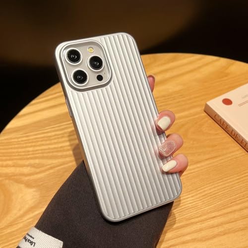 SSASMEU Luxuriöse, ultradünne, gestreifte, gewellte Handyhülle für iPhone 16E 16 15 14 Plus 13 Pro Max, stoßfester Schutz, Harte PC-Rückseite, Silber, für iPhone 15 Plus SSASMEU Luxuriöse, ultradünne, gestreifte, gewellte Handyhülle für iPhone 16E 16 15 14 Plus 13 Pro Max, stoßfester Schutz, Harte PC-Rückseite, Silber, für iPhone 15 Plus von SSASMEU