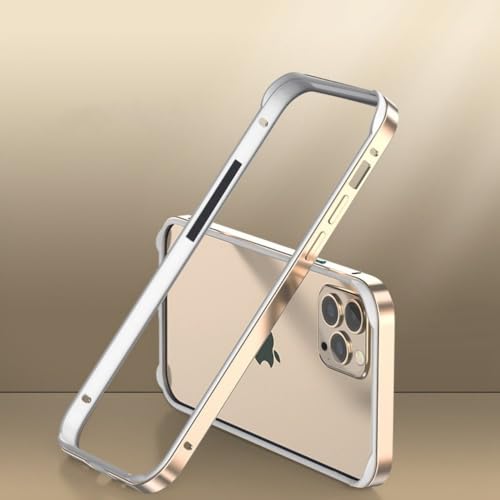 SSASMEU Luxuriöse Stoßstangenhülle für iPhone 16 15 14 13 12 11 Pro Xs Max Plus X XR Aluminiumlegierung Metall Silikon Antikollisions-Telefonrahmen, Gold, für iPhone 15 SSASMEU Luxuriöse Stoßstangenhülle für iPhone 16 15 14 13 12 11 Pro Xs Max Plus X XR Aluminiumlegierung Metall Silikon Antikollisions-Telefonrahmen, Gold, für iPhone 15 von SSASMEU