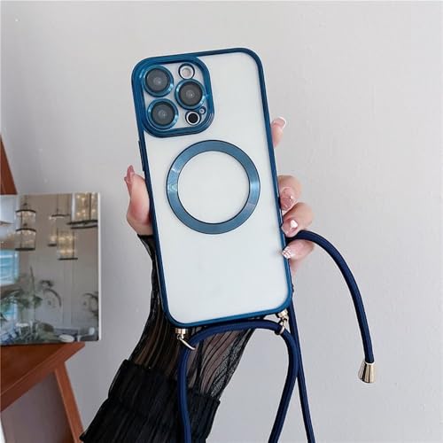 SSASMEU Überzug durchsichtige magnetische kabellose Ladehüllen für iPhone 16 15 14 11 12 13 Pro Max Crossbody Lanyard Halskettenabdeckung, Marineblau, für iPhone 14 Plus SSASMEU Überzug durchsichtige magnetische kabellose Ladehüllen für iPhone 16 15 14 11 12 13 Pro Max Crossbody Lanyard Halskettenabdeckung, Marineblau, für iPhone 14 Plus von SSASMEU
