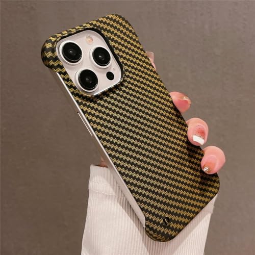 SSASMEU Ultradünne, rahmenlose Handyhülle mit Kohlefasermuster für iPhone 15 11 12 13 14 Pro Max Mini XR X XS 7 8 Plus SE Slim Hardcover, Gold, für iPhone 14 Pro SSASMEU Ultradünne, rahmenlose Handyhülle mit Kohlefasermuster für iPhone 15 11 12 13 14 Pro Max Mini XR X XS 7 8 Plus SE Slim Hardcover, Gold, für iPhone 14 Pro von SSASMEU