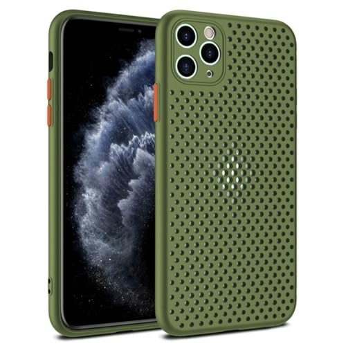 SSASMEU Wärmekühlhülle für iPhone 7 8 X XR Xs Max 11 14 15 Plus 13 12 Pro Max Mini SE 2020 Atmungsaktive Netzschutzhülle, Hellgrün, Für iPhone 15 Pro von SSASMEU
