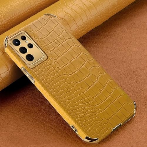Silikon-Lederhülle mit Krokodilmuster für Samsung Galaxy S24 FE S25 Ultra Edge S23 S22 S20 S21 S10 Plus, gelb, Galaxy S10 Silikon-Lederhülle mit Krokodilmuster für Samsung Galaxy S24 FE S25 Ultra Edge S23 S22 S20 S21 S10 Plus, gelb, Galaxy S10 von SSASMEU