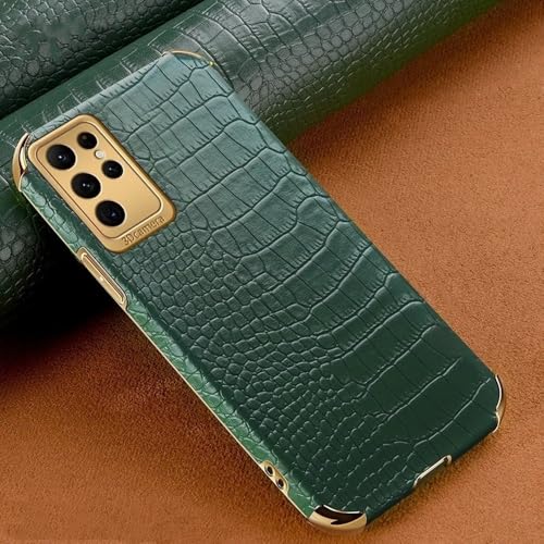 Silikon-Lederhülle mit Krokodilmuster für Samsung Galaxy S24 FE S25 Ultra Edge S23 S22 S20 S21 S10 Plus Hülle, grün, Galaxy S10 Silikon-Lederhülle mit Krokodilmuster für Samsung Galaxy S24 FE S25 Ultra Edge S23 S22 S20 S21 S10 Plus Hülle, grün, Galaxy S10 von SSASMEU