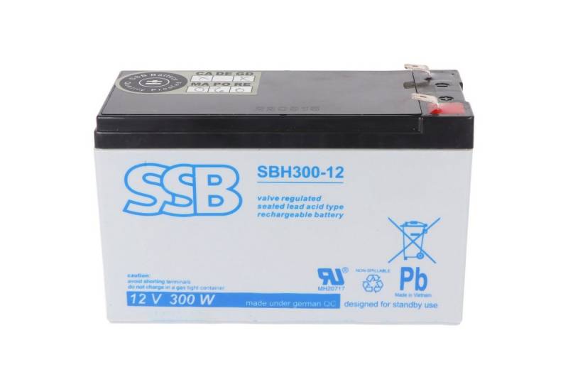 SSB Battery SSB SBH300-12 12V 9Ah Bleiakku AGM Blei Gel Akku, mit Faston 6,3mm, i Akku von SSB Battery