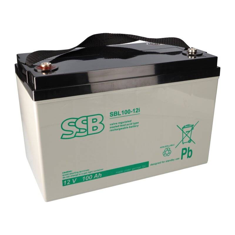 SSB Blei Akku SBL 100-12i(sh) AGM Batterie M8 Schraubanschluss - 12V 100Ah von SSB Battery