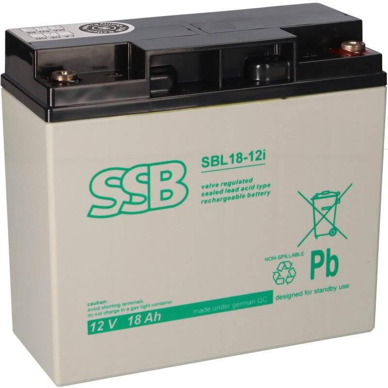 SSB Blei Akku SBL 18-12i AGM Batterie M5 Schraubanschluss - 12V 18Ah von SSB Battery