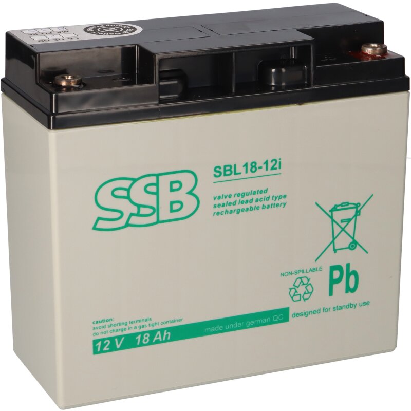 SSB Blei Akku SBL 18-12i AGM Batterie M5 Schraubanschluss - 12V 18Ah SSB Blei Akku SBL 18-12i AGM Batterie M5 Schraubanschluss - 12V 18Ah von SSB Battery