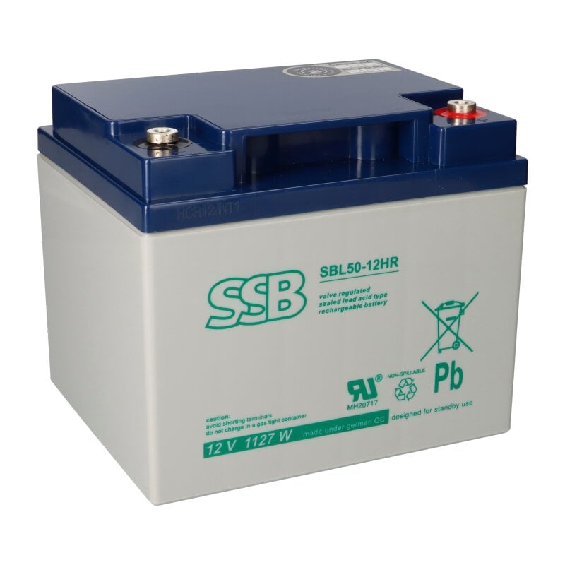 SSB Blei Akku SBL 50-12HR AGM Batterie M6 Schraubanschluss - 12V 1227W SSB Blei Akku SBL 50-12HR AGM Batterie M6 Schraubanschluss - 12V 1227W von SSB Battery