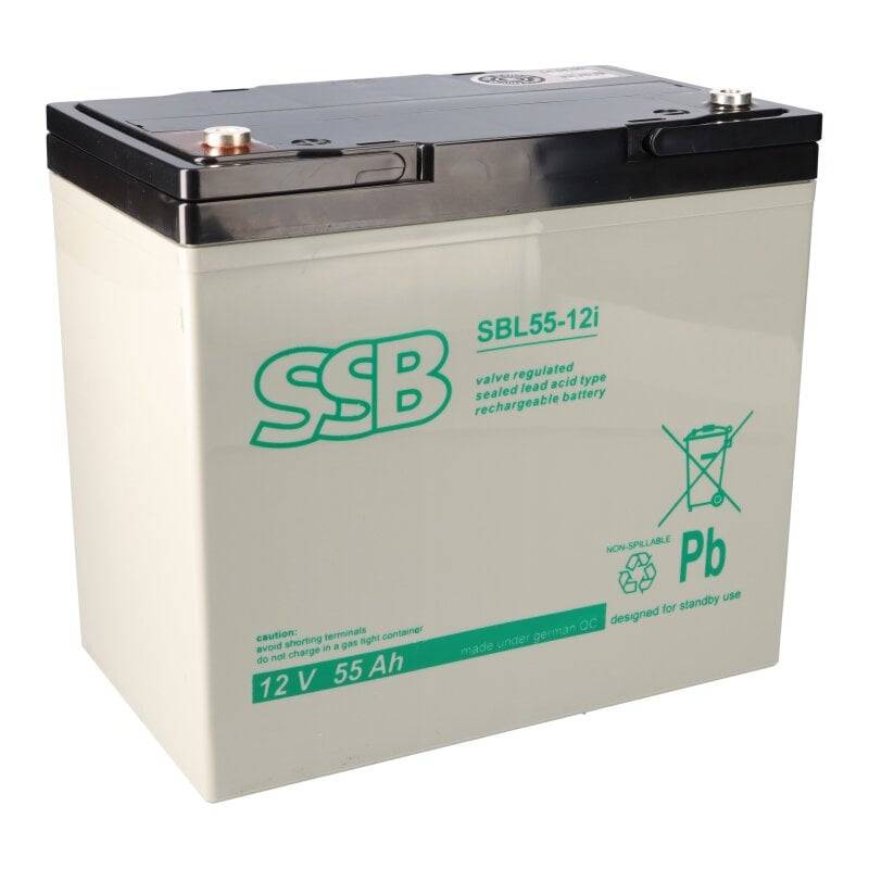 SSB Blei Akku SBL 55-12i AGM Batterie M6 Schraubanschluss - 12V 55Ah von SSB Battery