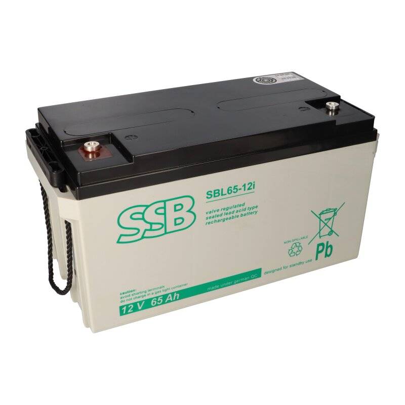 SSB Blei Akku SBL 65-12i AGM Batterie M6 Schraubanschluss - 12V 65Ah von SSB Battery