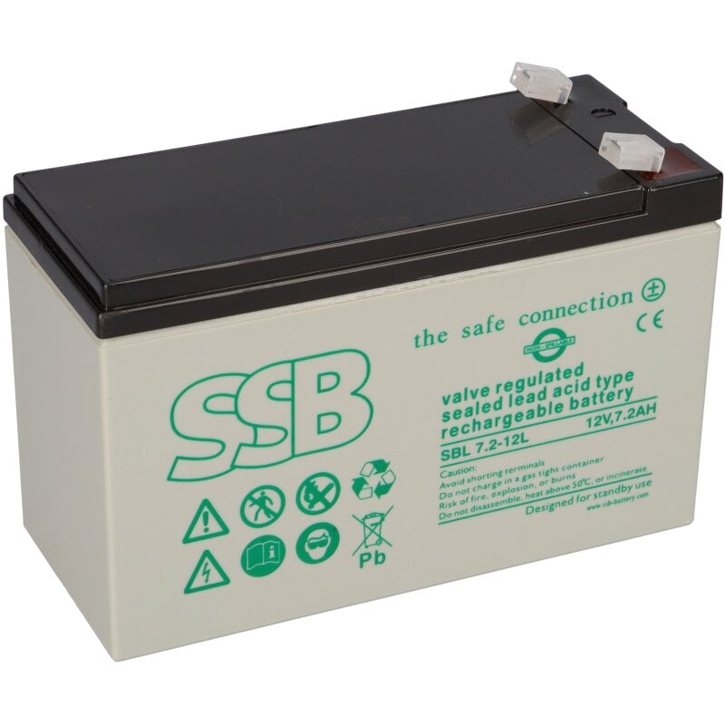 SSB Blei Akku SBL 7.2-12L 12V 7.2Ah 6,3mm Faston SSB Blei Akku SBL 7.2-12L 12V 7.2Ah 6,3mm Faston von SSB Battery