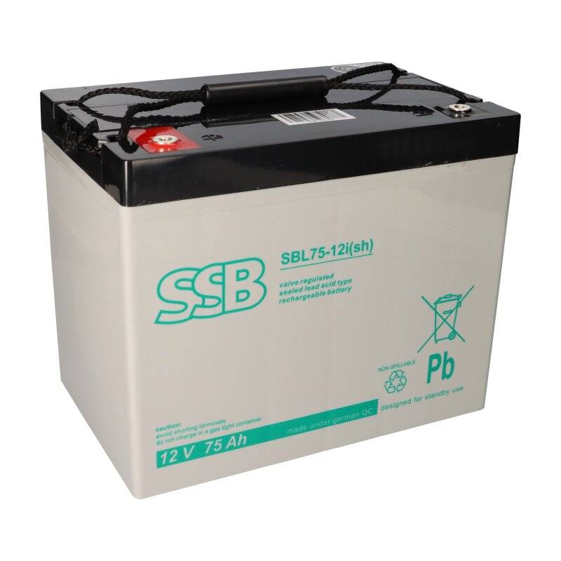 SSB Blei Akku SBL 75-12i(sh) AGM Batterie M6 Schraubanschluss - 12V 75Ah von SSB Battery