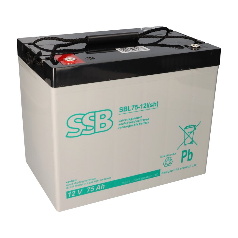 SSB Blei Akku SBL 75-12i(sh) AGM Batterie M6 Schraubanschluss - 12V 75Ah von SSB Battery
