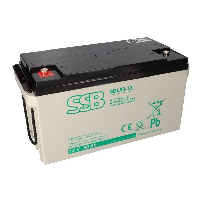 SSB Blei Akku SBL 80-12i AGM Batterie M6 Schraubanschluss - 12V 80Ah von SSB Battery