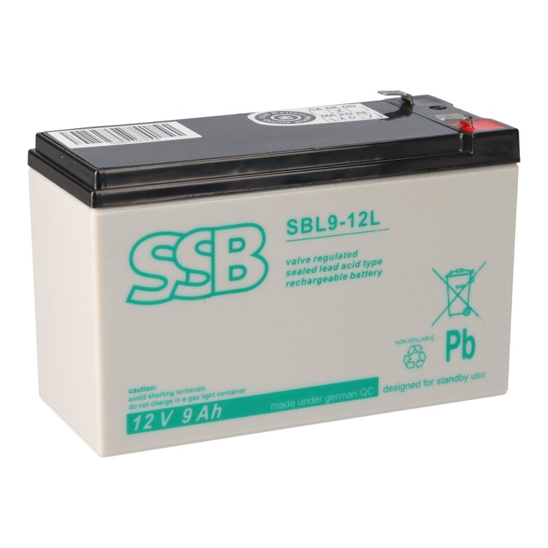 SSB Blei Akku SBL 9-12L AGM Batterie - 12V 9Ah - 6,3mm Faston SSB Blei Akku SBL 9-12L AGM Batterie - 12V 9Ah - 6,3mm Faston von SSB Battery