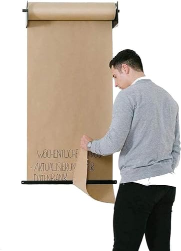 67 cm breiter Papierrollenspender, Pinnwand, Papierrollenschneider, Halter mit passender Nachrichtentafel (schwarz) von SSDDLZEQ