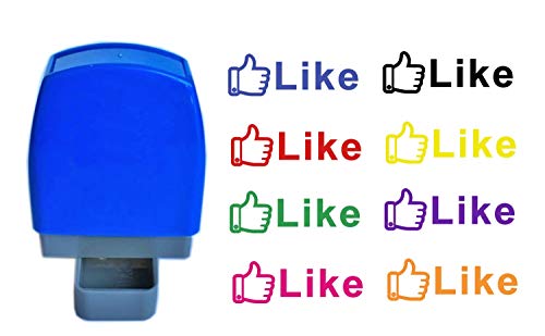 SSEELL Like Stamp Selbstfärbender Stempel "Thumbs Up", Lehrerstempel, 31 x 10 mm, blaue Tinte von SSEELL