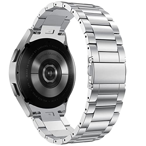 SSEIHI Edelstahl Armband Kompatibel mit Samsung Galaxy Watch 6/5/5 Pro/4 40mm 44mm/Galaxy Watch 4 Classic 42mm 46mm,Metall für Galaxy Watch 4 Classic LTE 46mm,Silber von SSEIHI