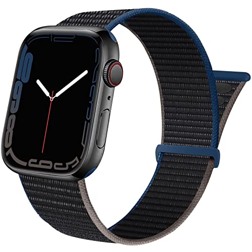 SSEIHI Nylon Solo Loop Kompatibel mit Apple Watch 38mm 40mm 41mm, verstellbarer Sport Damen Herren Armband Ersatz für iWatch Ultra Series 8/7/6/5/4/3/2/1 SE,Holzkohle von SSEIHI