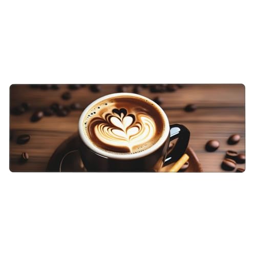 Außergewöhnlich strapazierfähige Schreibtischunterlage mit köstlichem Herz-Kaffee-Motiv, Polyester und Gummi für Büro, Gaming und Studium Außergewöhnlich strapazierfähige Schreibtischunterlage mit köstlichem Herz-Kaffee-Motiv, Polyester und Gummi für Büro, Gaming und Studium von SSIMOO