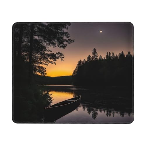 SSIMOO Moonlit Canu Allagash River Fashion Computer Pad, Lovely Mouse Pad, Suitable For Home Office Games, Work Computer von SSIMOO