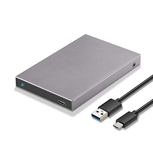 SSK Aluminium 2,5 Zoll Festplattengehäuse USB C 3.1/3.2 Gen2 6 Gbit/s Externer HDD Caddy Adapter Reader mit UASP für 2,5 Zoll 7/9,5 mm SATA HDD/SSD Kompatibel mit WD Seagate PS4/5 Xbox ect. von SSK